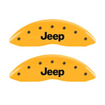 MGP Front set 2 Caliper Covers Engraved Front JEEP Yellow finish black ch