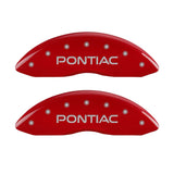 MGP 4 Caliper Covers Engraved Front Pontiac Rear Arrow Red Finish Silver Char 04 Pontiac Bonneville