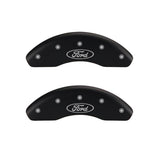 MGP 4 Caliper Covers Engraved Front & Rear Oval logo/Ford Black finish silver ch
