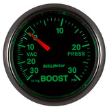 Autometer GS 52mm 30 In Hg.-Vac/30 PSI Mechanical Vacuum/Boost Gauge